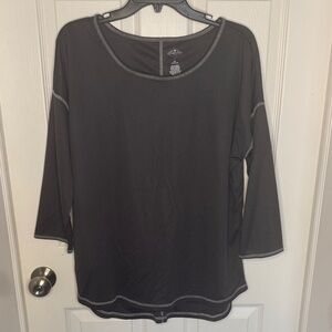NWOT St. John's Bay Dark Gray 3/4 Sleeve Active Top